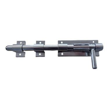 Imagem de Ferrolho Trinco Porta Portão Alumínio Brilhante - 20cm - KMP