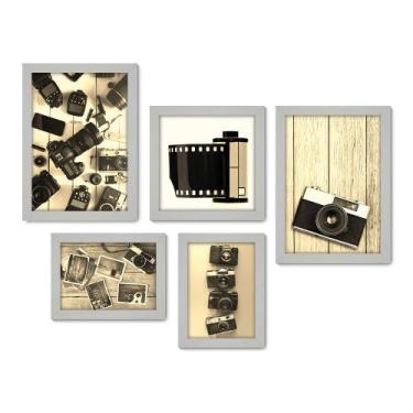 Imagem de Kit Com 5 Quadros Decorativos - Fotografia - Máquina Fotográfica - Vin