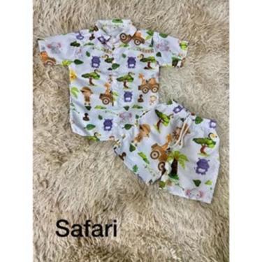 Imagem de Conjunto Menino Mauricinho Temático Safari Branco - EDYNHOKIDS, P