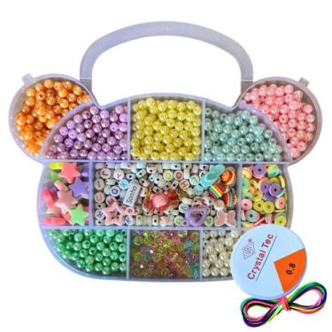 Imagem de Kit Infantil Miçangas Coloridas 1850pçs Maleta Panda Orelhas - Magia M