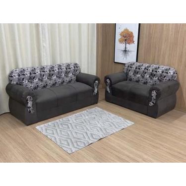 Imagem de Sofá 2 e 3 Lugares Marrom Escuro com Floral 503/33 Viena - Alpoim