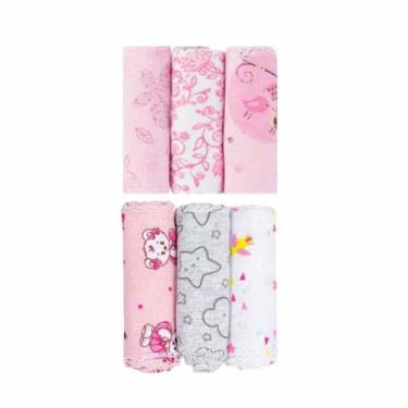 Imagem de Kit 6 Faixa Umbilical Bebê Umbigo Enxoval Recem Nascido Rosa - Dugu