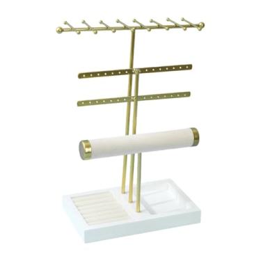 Imagem de Fiocias Suporte para Exposição de Joias, Bandeja Multifuncional para Anéis E Pulseiras para Balcão de Loja, Cômoda, Loja, Branco