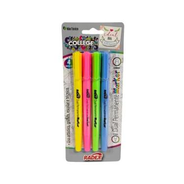 Imagem de Marcador Lettering Dual Tip Blistercard 4 cores Radex