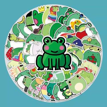 Imagem de Adesivos de sapo  50 peças  Adesivos de vinil à prova d'água para lapt