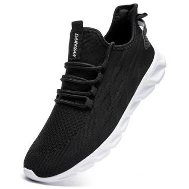 Imagem de Tênis femininos EGMPDA Slip On, leves, pretos e brancos