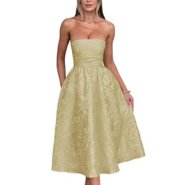 Imagem de Vestidos de boas-vindas sem alças de verão com bolsos, espartilho A Li