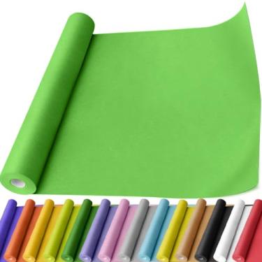 Imagem de PerkHomy Rolo de papel kraft verde médio 44,5 cm x 1,930 cm (63') para embrulho buquê de flores arte pintura artesanato embalagem envio 80GSM 25 kg (verde médio, 44,5 cm x 63')