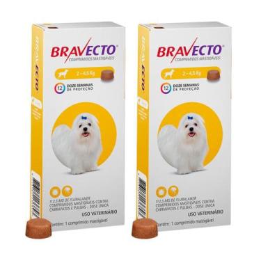 Imagem de Kit 2 Bravecto para Cães entre 2 e 4,5kg com 1 Comprimido Mastigável -