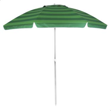 Imagem de Guarda Sol 2,4 Metros Alumínio Praia Piscina Lillos Pet (Verde Listrado, 2,4 M)