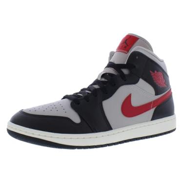 Imagem de Nike Tênis feminino Air Jordan 1 Mid Shoes, Ônix preto/vermelho academia/cinza cimento/preto escuro, 42