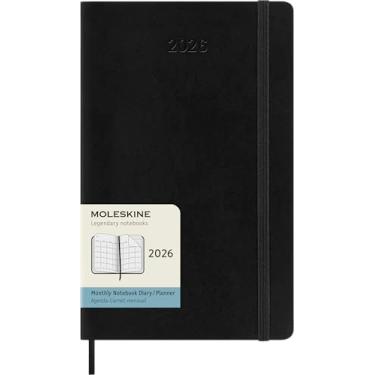 Imagem de Moleskine Classic 12 Month 2026 Monthly Planner, Soft Cover, Large (5" x 8.25"), Black, 128 pages