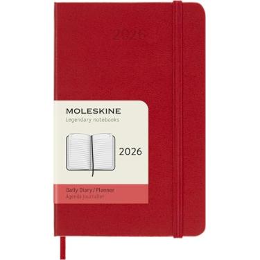 Imagem de Moleskine Classic 12 Month 2026 Daily Planner, Hard Cover, Pocket (3.5" x 5.5"), Scarlet Red, 400 pages
