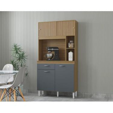 Imagem de Cozinha Duda Armário Compacto Para Cozinha 4 Portas 1 Gaveta - Mobigu,