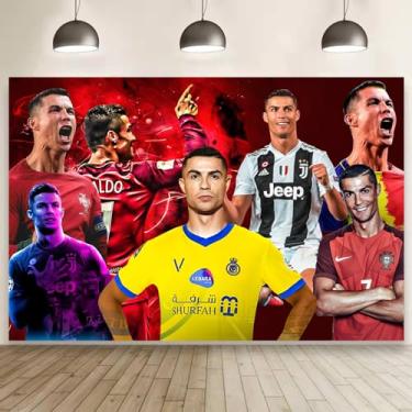 Imagem de Decorações de festa de aniversário de futebol, 1,5 x 0,9 m, faixa de fundo para decoração de festa de futebol em ambientes internos e externos.