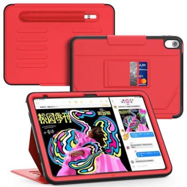 Imagem de Lainergie Capa para iPad (A16) 11ª geração 28.9 cm/iPad 10.9 cm, suporte magnético fino e multi-ângulos e hibernar/despertar automático com suporte para caneta e slot para cartão para iPad 11ª/10ª
