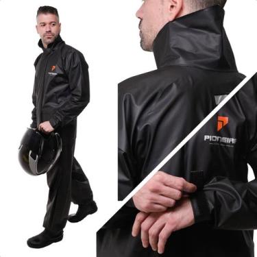 Imagem de Conjunto Capa de chuva Motoqueiro Tamanho XG PVC 0,28mm Combate Gola P