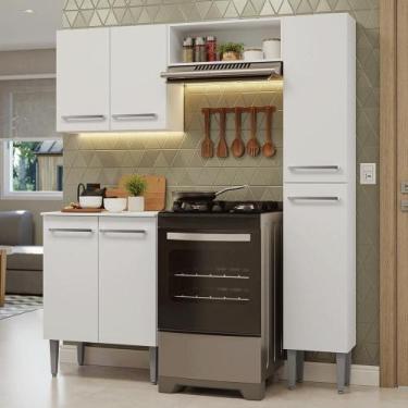 Imagem de Armário De Cozinha Compacta 156cm Emilly Madesa Branco 02 Branco