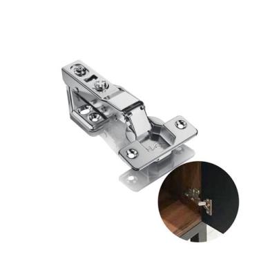 Imagem de Dobradica 35mm Pistão Calço Fixo Inox Curva - Hd, Dob. Curva Pistão In