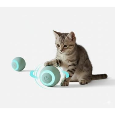 Imagem de Bola Elétrica Inteligente para Gatos e Cães | Rotação Automática 360° USB Recarregável | Brinquedo Interativo
