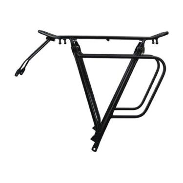 Imagem de menolana Suporte de carga traseiro para bicicleta, resistente, leve, com design de perna reta dupla face, 44x14x38cm, capacidade de peso de 75kg, alumínio