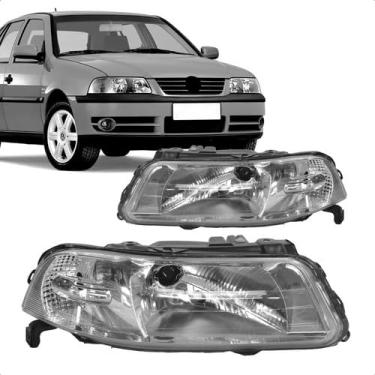 Imagem de Farol Lado Esquerdo LE Foco Simples Cromado Gol 1999 a 2005 GIII Substituição Automotiva Encaixe Preciso Proteção Óptica Material Resistente Instalação Prática