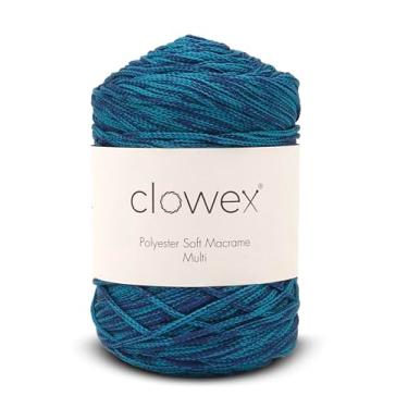 Imagem de Clowex Cordão de macramê macio de poliéster 2,5-3 mm, 190 jardas x 1/9 inc corda de poliéster turco, fio de macramê trançado para artesanato DIY, gancho de plantas, pendurar na parede, bolsa de