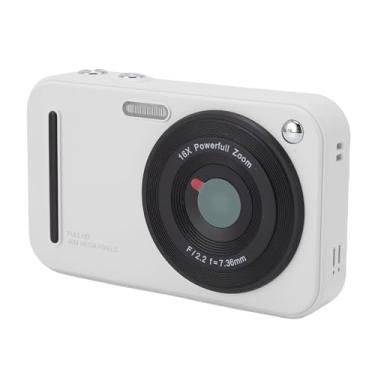Imagem de Zopsc Câmera Digital 48MP 1080p UHD, Câmera de Selfie Anti Shake de Foco Automático Com Zoom de 16x, Cartão de Memória de 32 GB, Função da Webcam, para Viagens e Vlogging (Branco)
