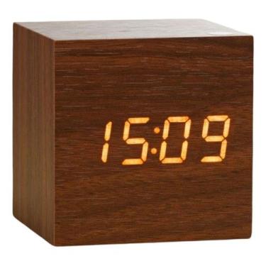 Imagem de Relógio De Mesa Madeira Minimalista Quadrado Escritório - Relogio de m