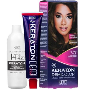 Imagem de Keraton, Coloração, Demi Color, 40 g + 80ml, Nº 7.77 Louro Médio Marrom