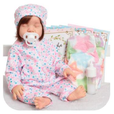 Imagem de Bebê Reborn Boneca Realista Silicone Lívia Fio a Fio Itens - Cegonha R