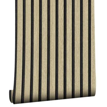 Imagem de Papel de parede autoadesivo MyForHD Wood Grating Stripe PVC