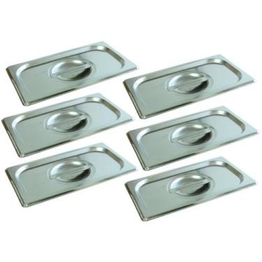 Imagem de 6 Tampas Para Cuba Gastronômica Gn 1/3 Inox Buffet Cozinha - JMA Inox