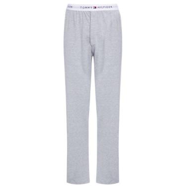 Imagem de Calça Tommy Hilfiger Masculina Sleepwear Logo Cinza Mescla, L/G