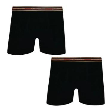 Imagem de Kit Com 2 Cuecas Boxer Infantil Algodão com Elastano Lupo, P, Preto, P