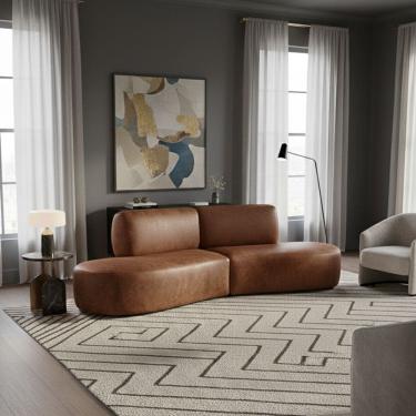 Imagem de Sofá Orgânico Módulo Curvo Savana Corino Modena Whisk - Montanari`s Decor
