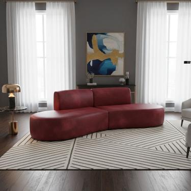 Imagem de Sofá Orgânico Módulo Curvo Savana Corino Modena Vermelho - Montanari`s Decor