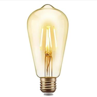 Imagem de Lâmpada Filamento LED ST64 Decorativa Retrô Vintage Âmbar Bivolt Lumin