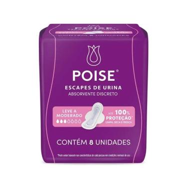 Imagem de Absorvente Poise Com Abas Proteção Leve/Moderado Com 8 Unida