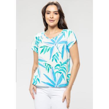 Imagem de Blusa Pau a Pique Viscose Estampada Azul