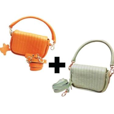 Imagem de Bolsa Balada - Combo com 2 unidades (Laranja + Verde Claro) - Couro (N