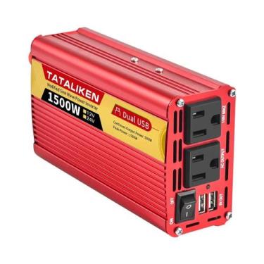 Imagem de Inversor Portátil 12V 24V 600W 1500W 2000W 2500W Com Tomada Universal 