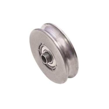 Imagem de Roldana Ferro Maciça 80mm Tipo U (redonda) 1-2 Bucha - Uso Em Portões 