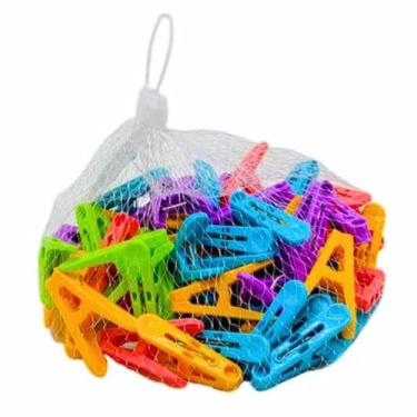 Imagem de Prendedor Pregador de Roupa Pequeno de Plástico, 50 Unidades, Colorido