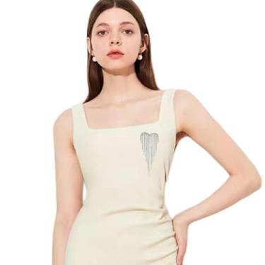 Imagem de Broche de coração com borla de strass broche de lapela delicado luxuoso cristal brilhante coração amor charme broche para mulheres festa de casamento dança banquete acessórios elegantes para terno