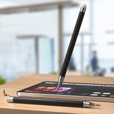 Imagem de Canetas Stylus 2 em 1 para telas sensíveis ao toque, caneta capacitiva de alta sensibilidade e precisão para todos os dispositivos universais com tela sensível ao toque (preto)