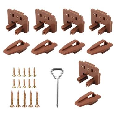 Imagem de Guia de gaveta de 5 peças para Rite-Trak I #168, ferragens deslizantes de gaveta de plástico com Glide & Stop, kit de reparo de gaveta para Kenlin Rite Trak 1, cômoda