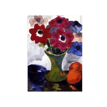 Imagem de Pôster e impressões em tela de flores vintage - reprodução de pintura de arte de parede famosa - Floral natureza morta 2 imagens para sala de estar 80 x 115 cm 31 x 45 pol sem moldura