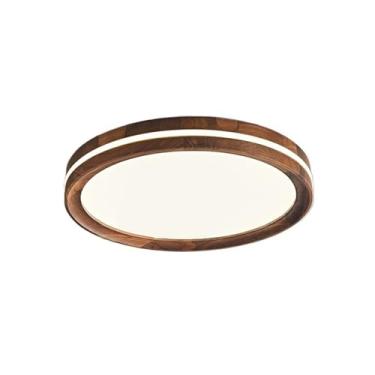 Imagem de Luz de teto Luminária de teto em nogueira para sala estar, moderna e simples, iluminação para quarto jantar