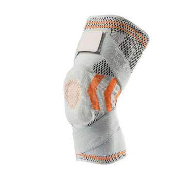 Imagem de Joelheira Compressão Estabilizador Esportivo Silicone Gel Com Faixa Ajustável Com Suporte Cinza